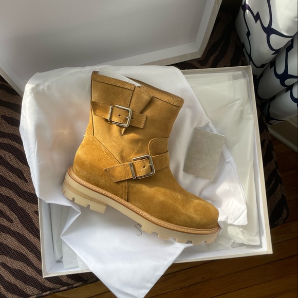 😍NWT Jimmy Choo Youth Il suede buckle ankle boots in camel, 40 - Picture 9 of 17